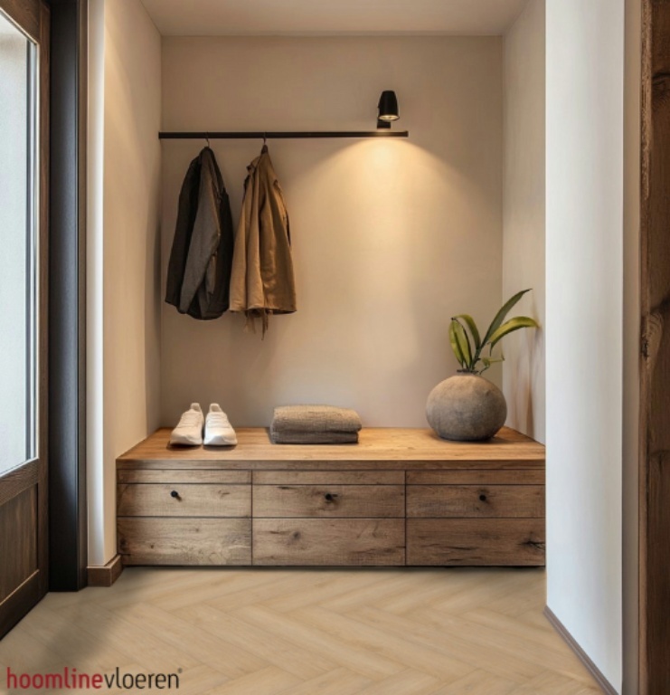 Hoomline Prestige Visgraat 5066 Vail visgraat plak pvc in woonkamer sfeerfoto