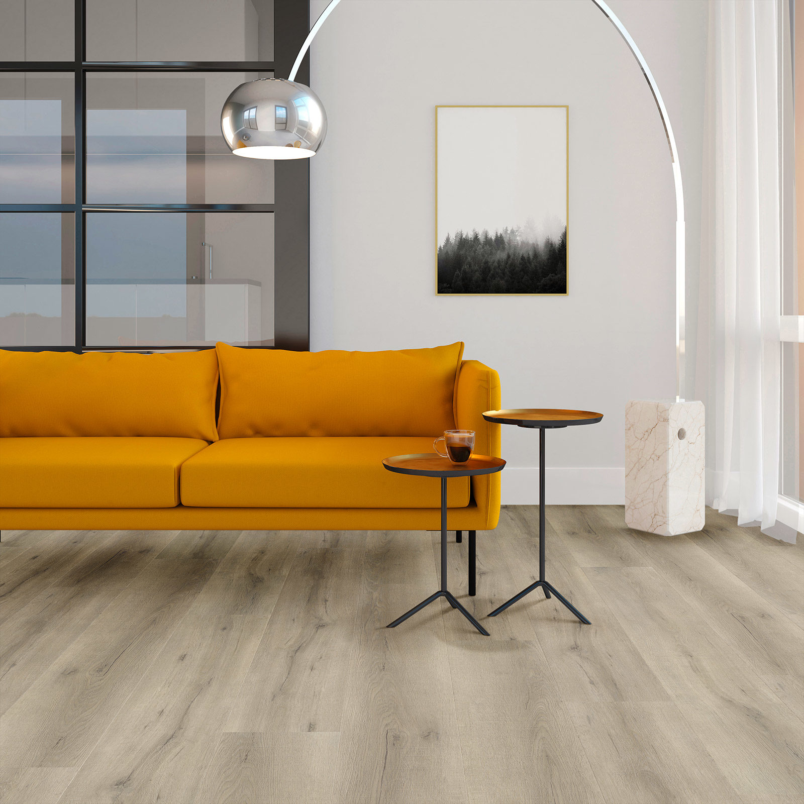 sfeerfoto Eiken PVC plank plak pvc in woonkamer SKU 6820