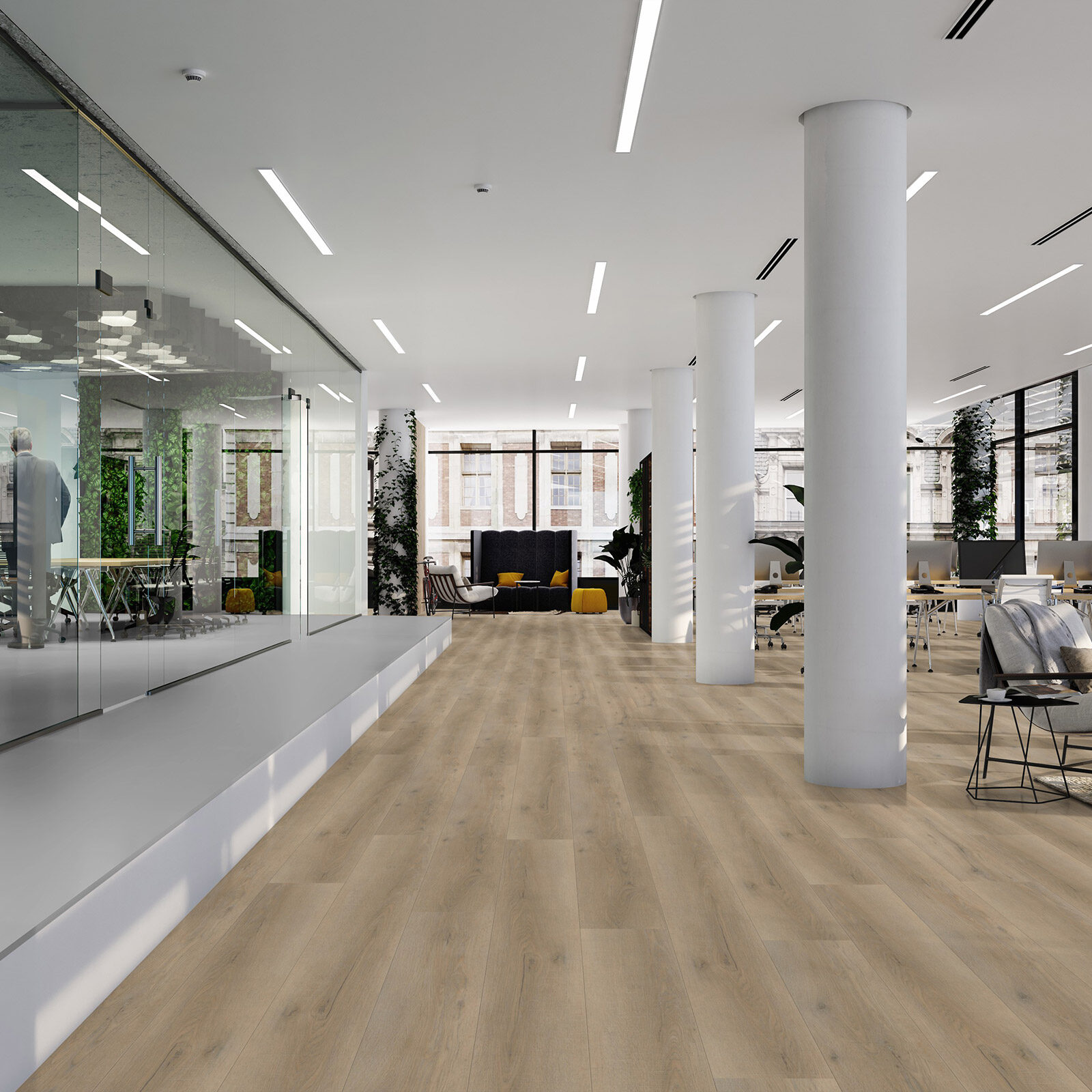 sfeerfoto Eiken PVC plank plak pvc in woonkamer SKU 6810