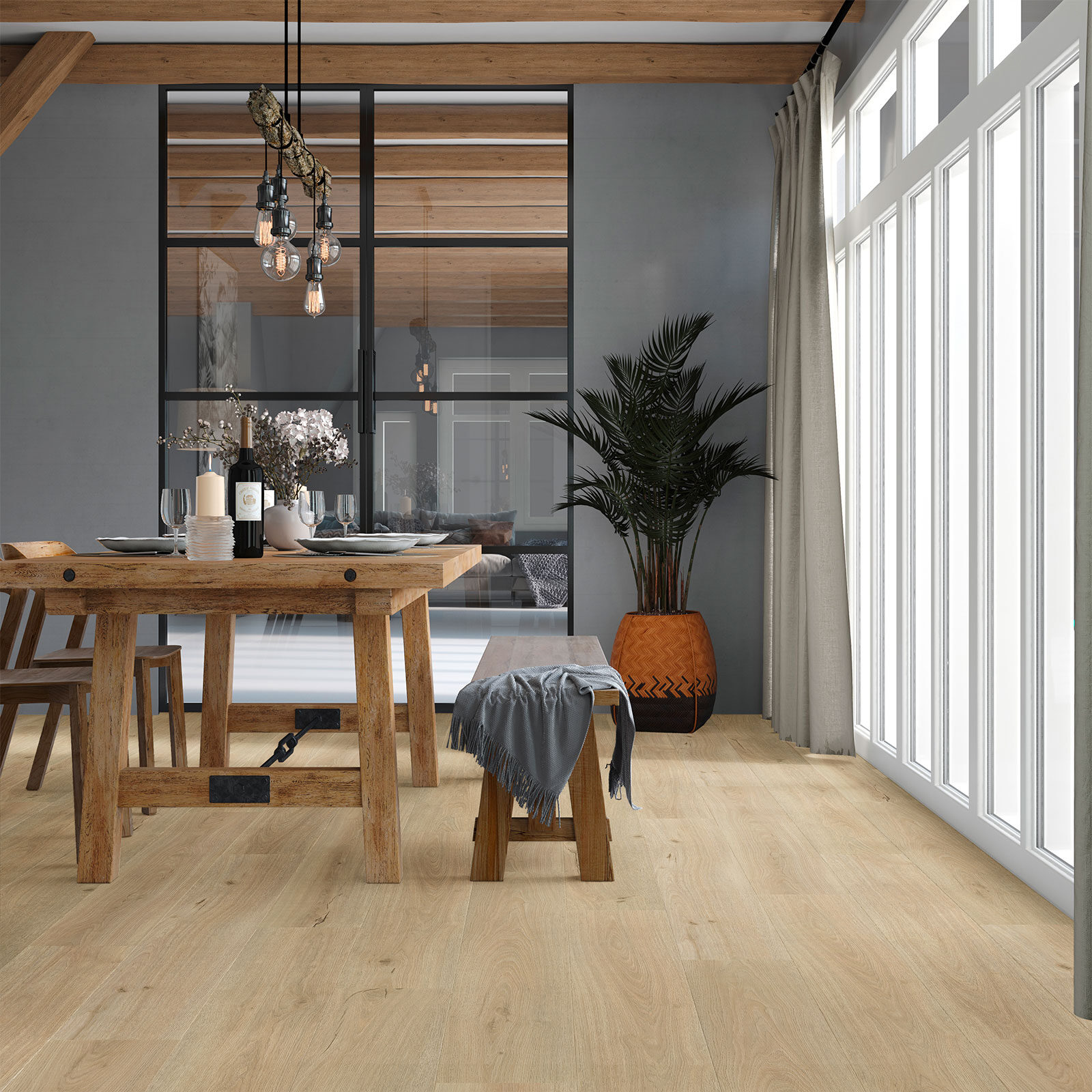 VivaFloors Eiken Click 7220 variant PVC plank click pvc in woonkamer sfeerfoto