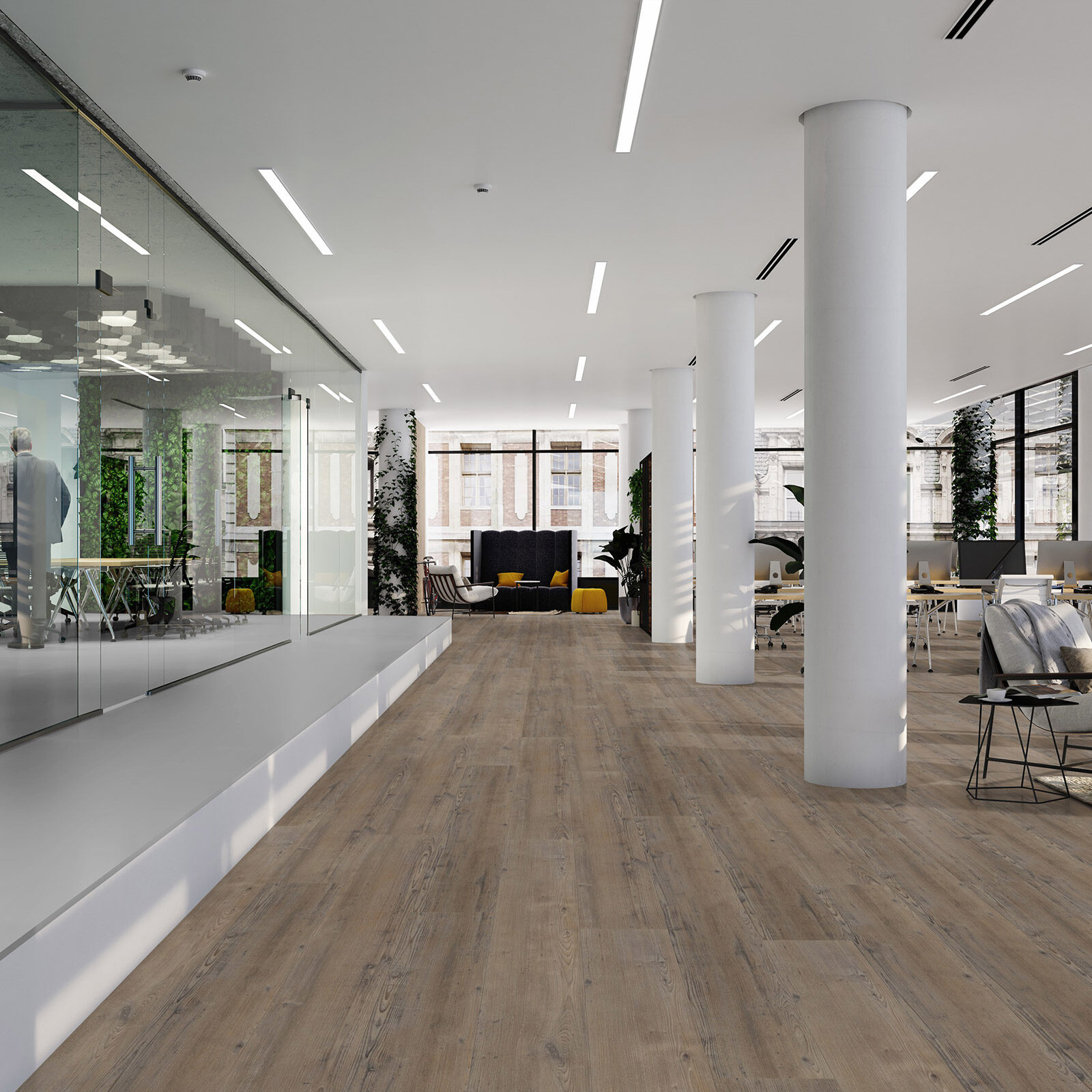 VivaFloors Naaldhout Click 4205 variant PVC plank click pvc in woonkamer sfeerfoto