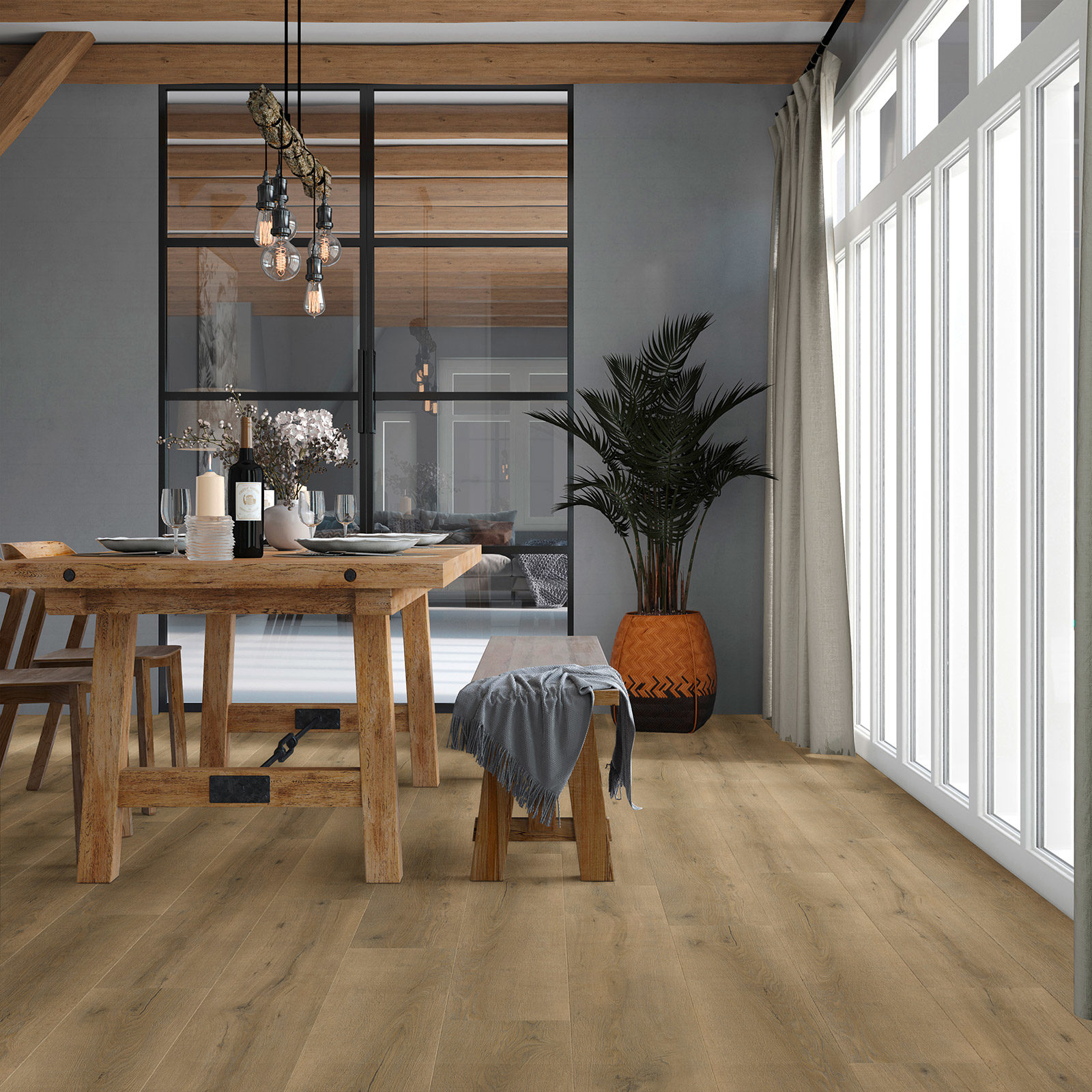 sfeerfoto Eiken Click PVC plank click pvc in woonkamer SKU 6870