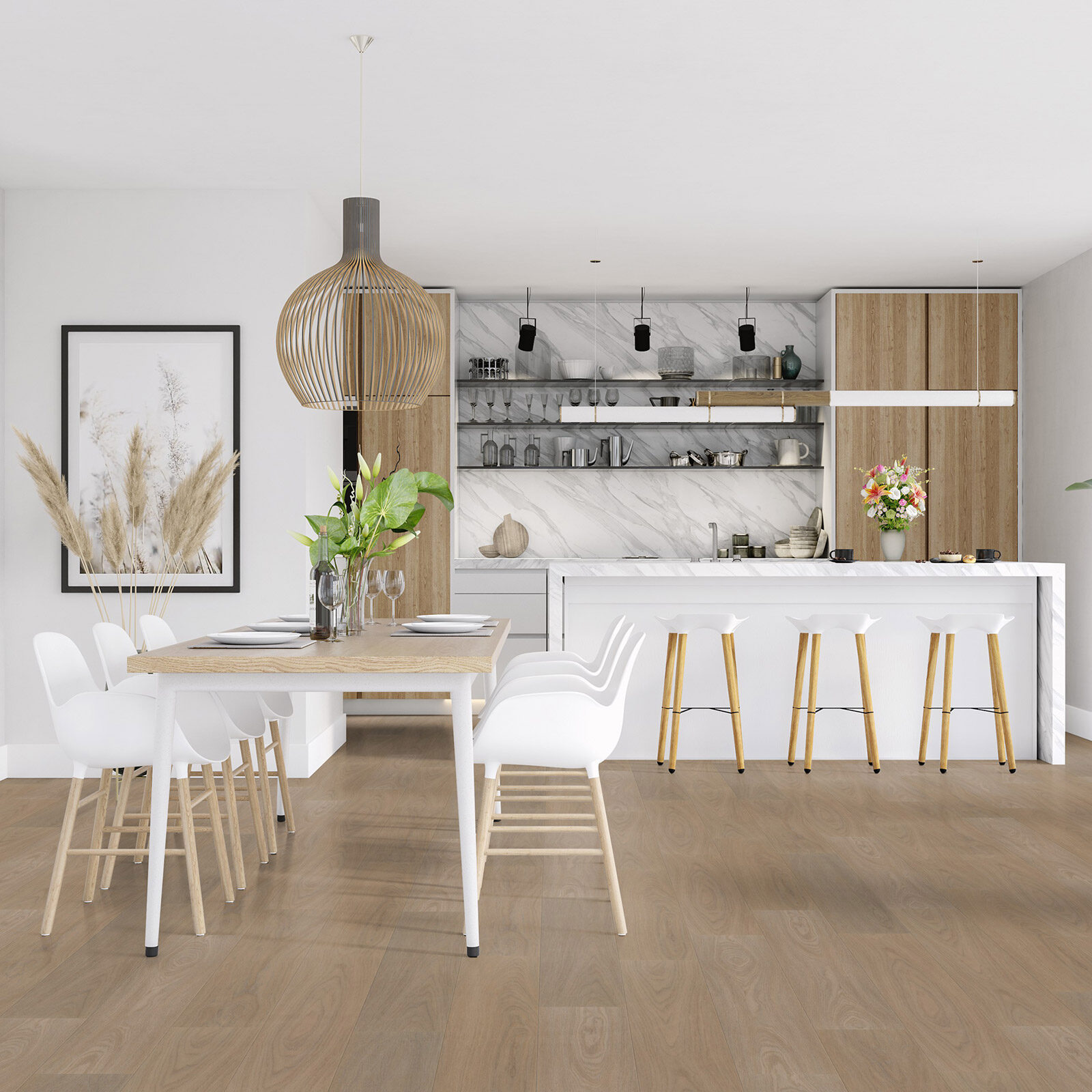 VivaFloors Eiken Click 7830 variant PVC plank click pvc in woonkamer sfeerfoto