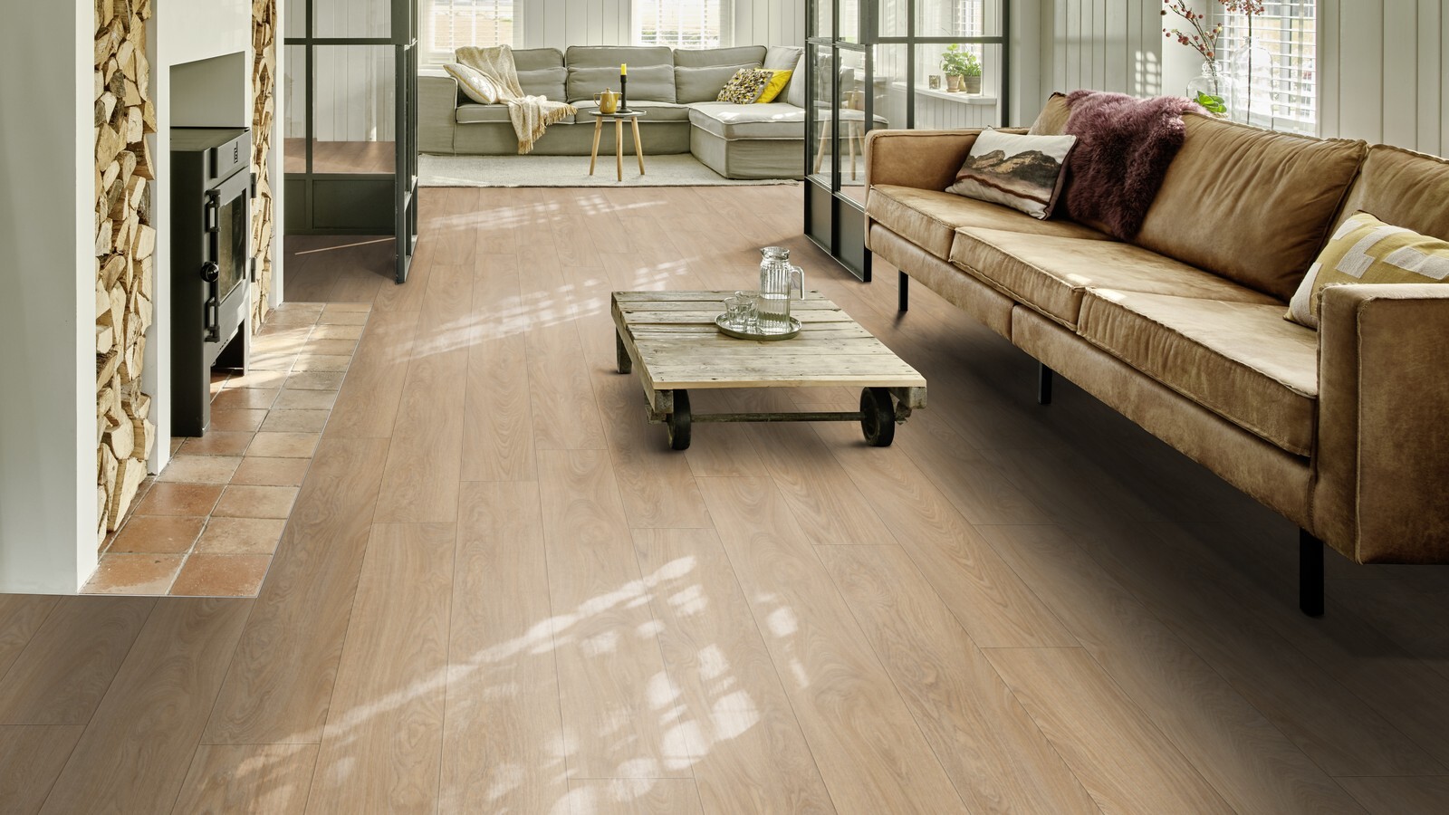 Moduleo Roots Laurel Oak 51282-XL  PVC plak pvc in woonkamer sfeerfoto