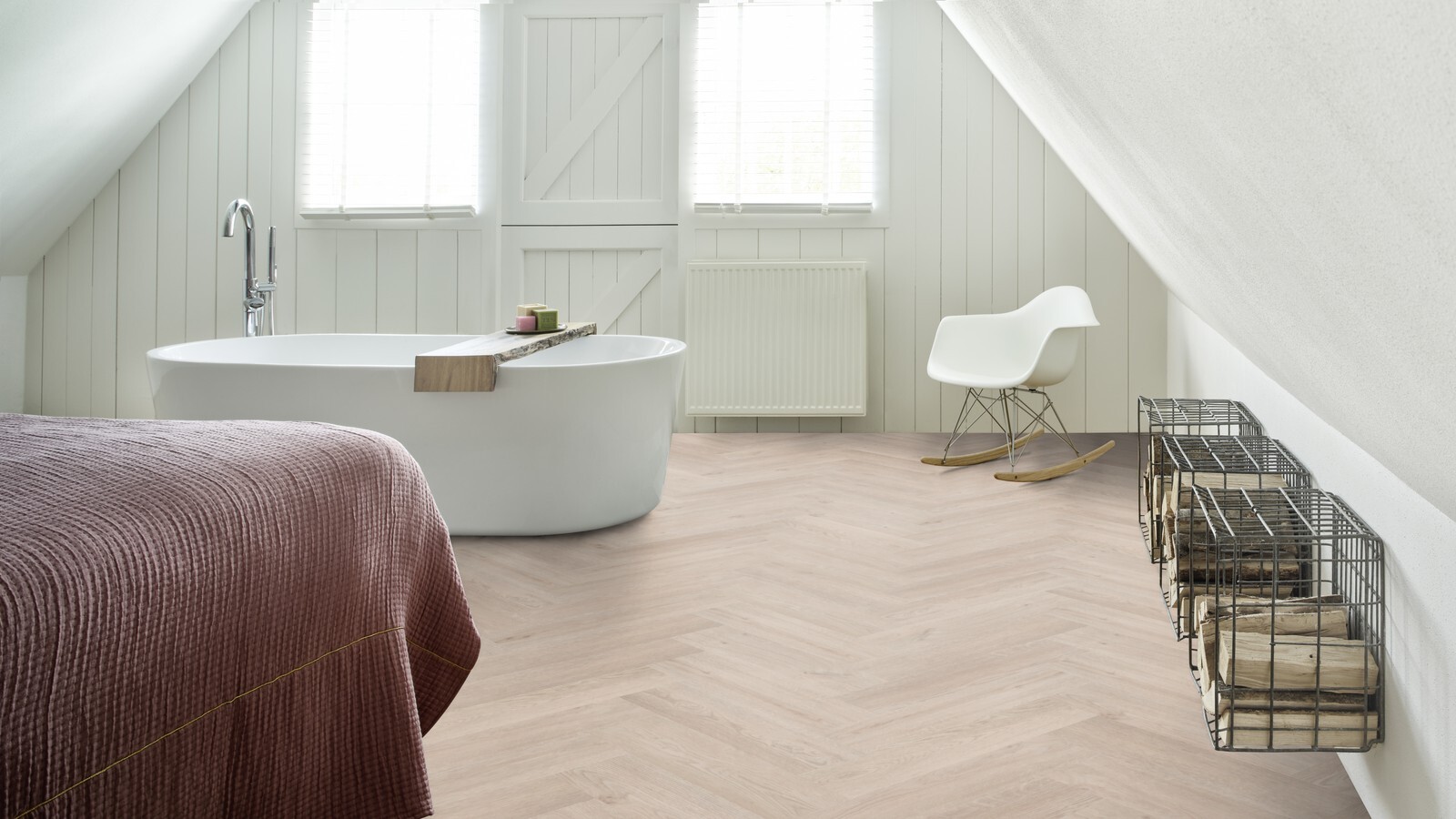 Moduleo Roots Visgraat Galtymore Oak 86218V Detail van de structuur variant visgraat plak pvc met subtiele nerf