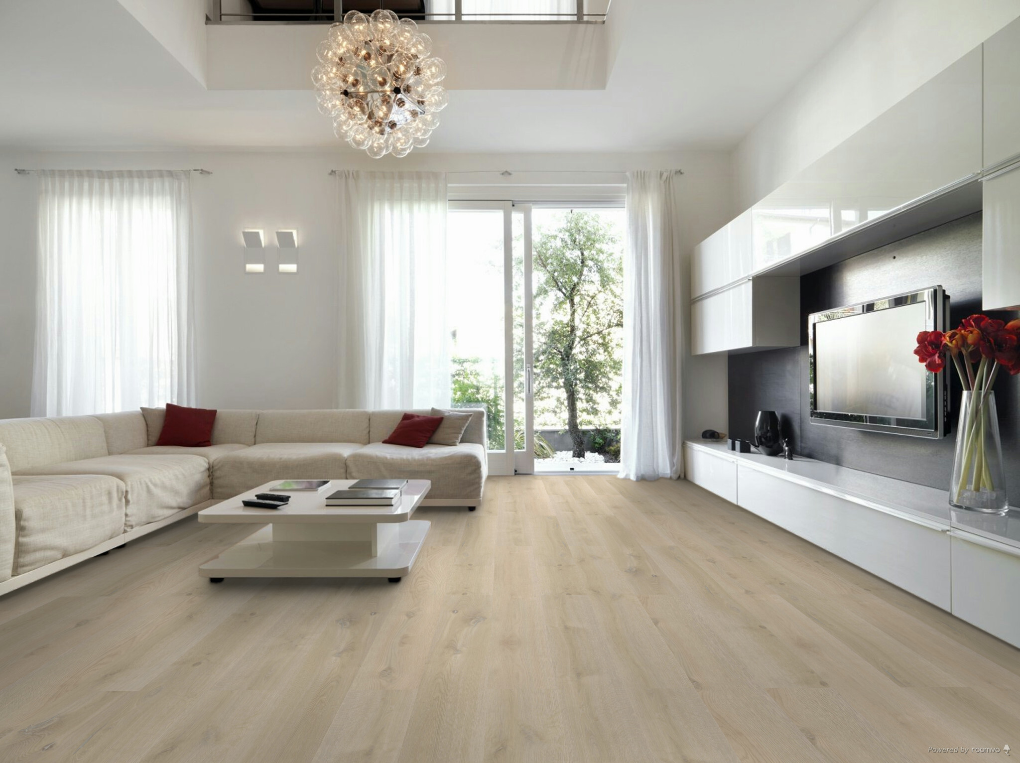 Sfeerbeeld in woonkamer met Therdex XstraLong 18070 plak PVC vloer