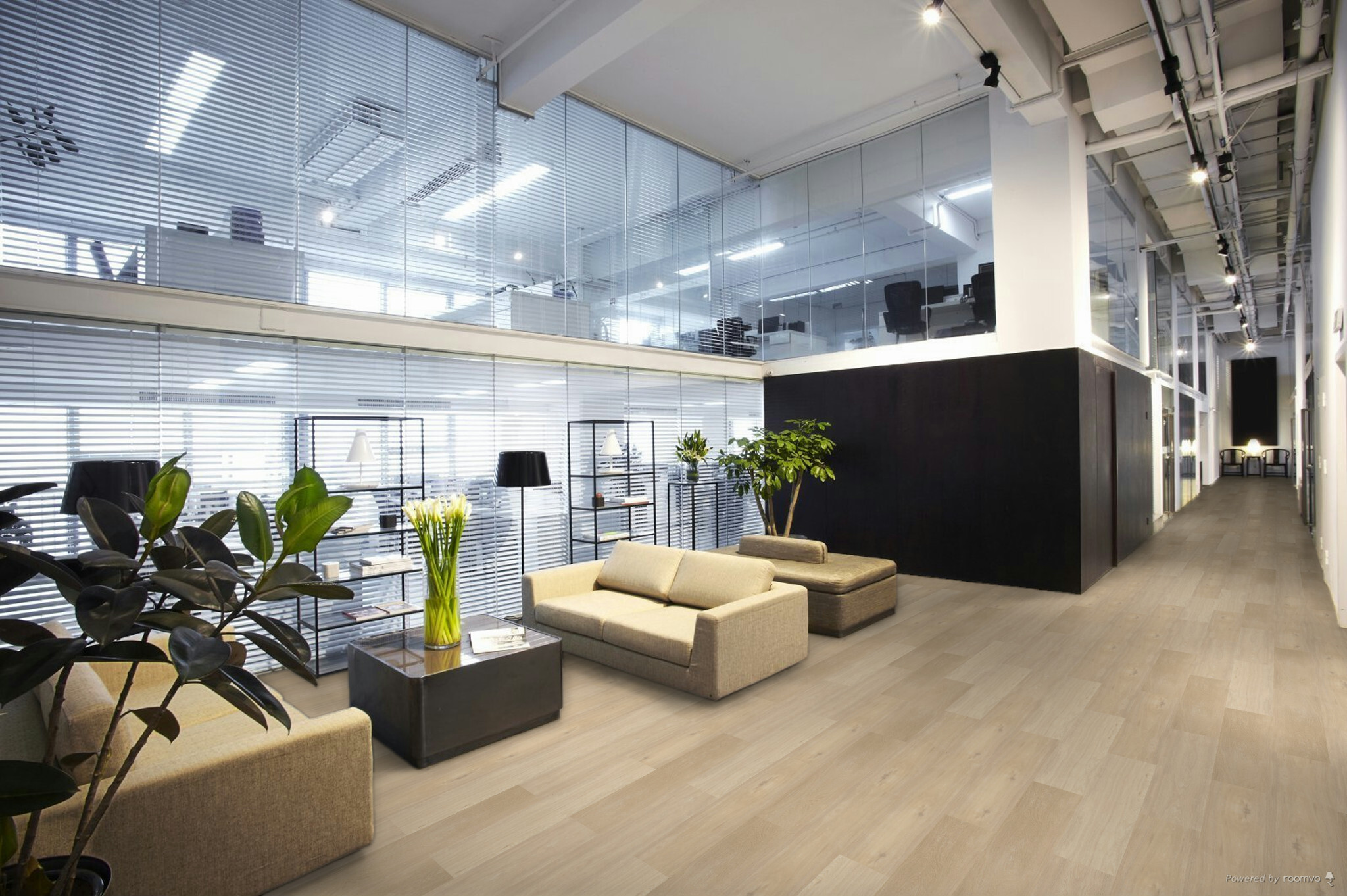 Therdex Chevron 12042 variant PVC plank plak pvc in woonkamer sfeerfoto