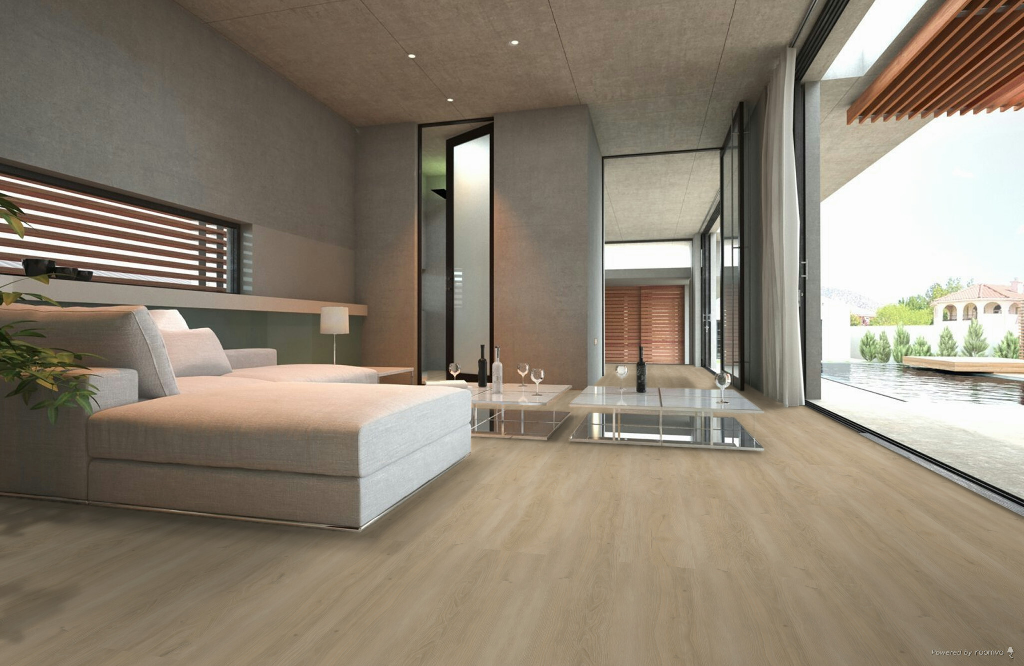 Sfeerbeeld in woonkamer met Therdex Rustique 15051 click PVC vloer