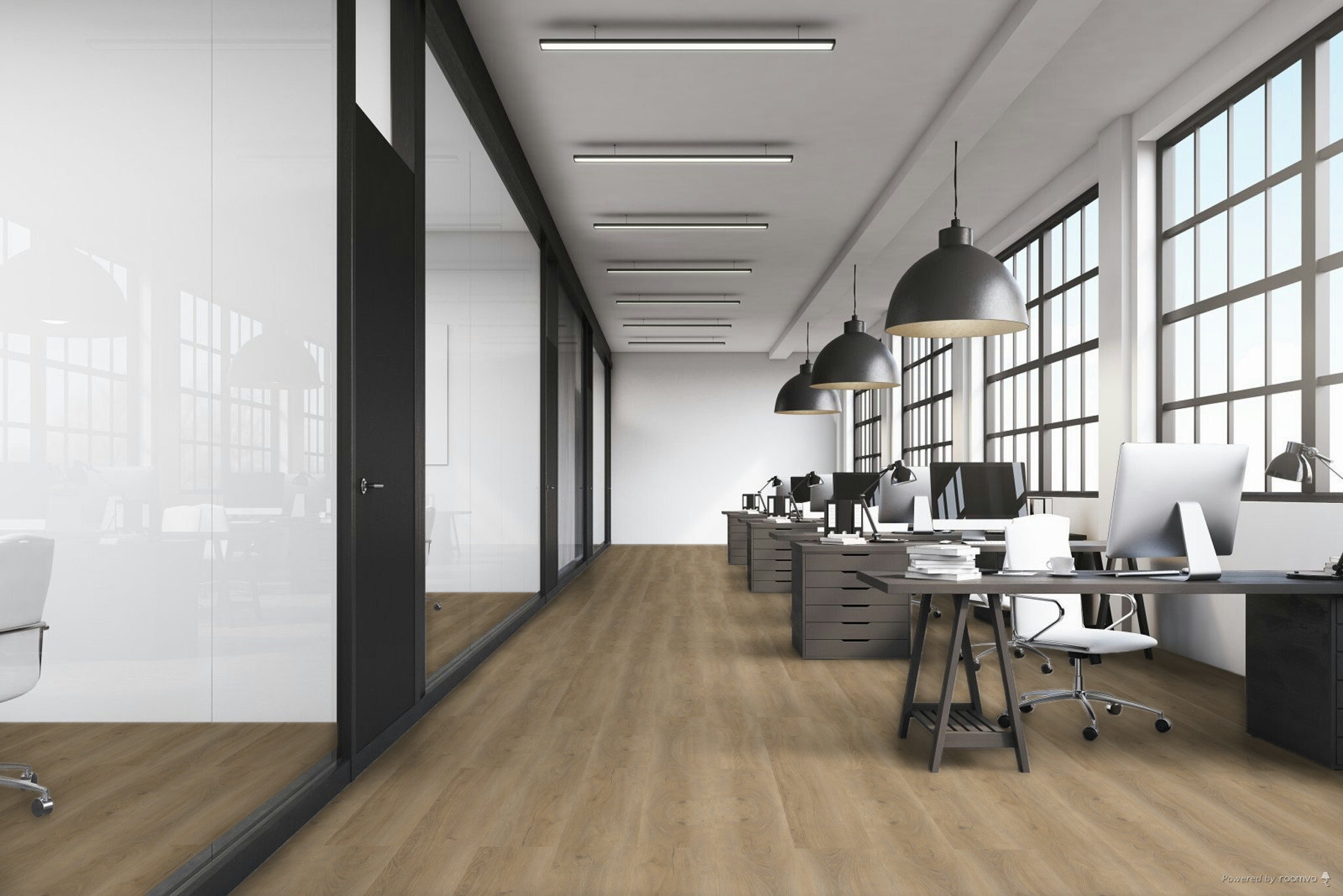 Sfeerbeeld in woonkamer met Therdex Rustique 15073 click PVC vloer