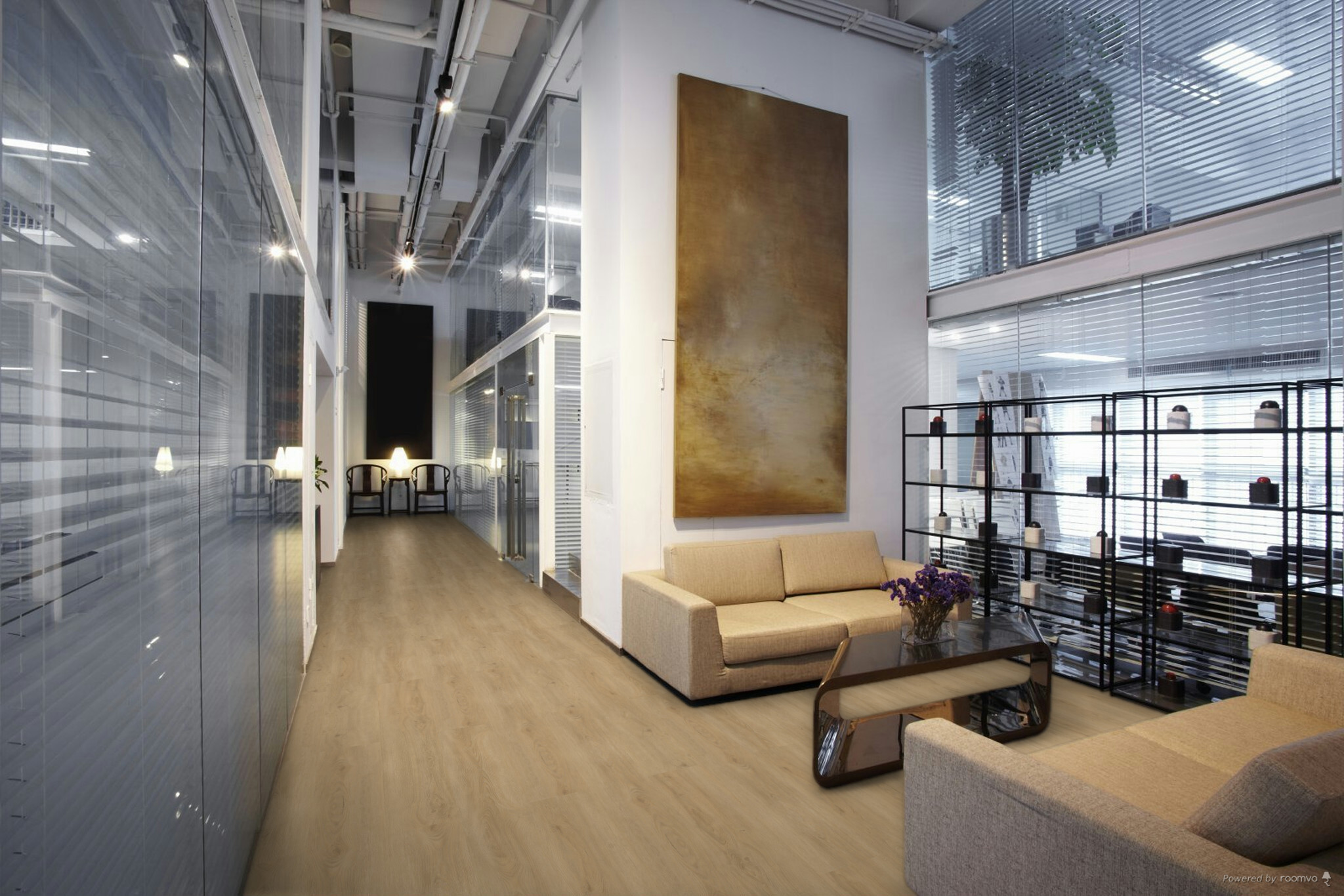 Sfeerbeeld in woonkamer met Therdex Rustique 15074 click PVC vloer