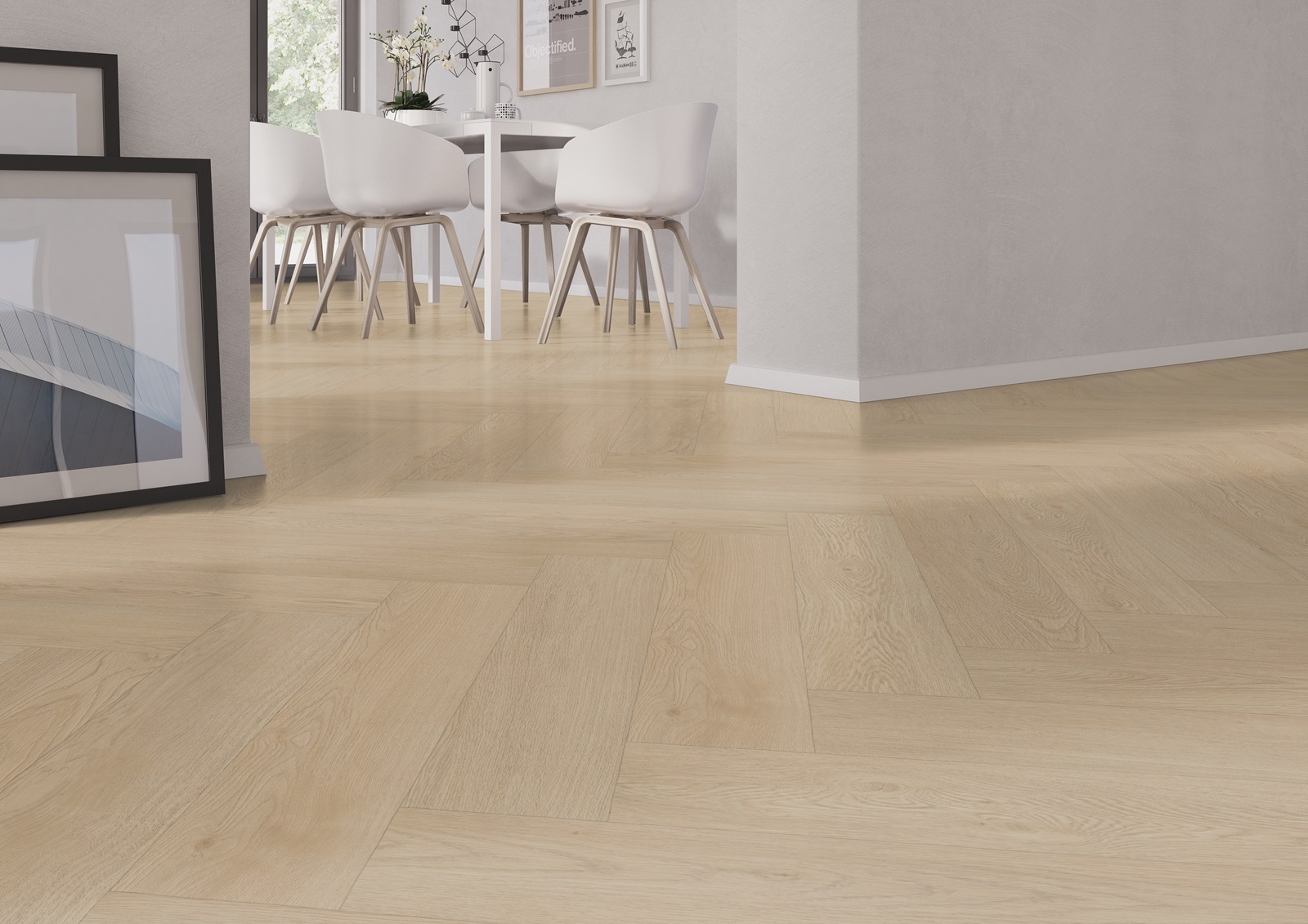 sfeerfoto Monastro Visgraat XL Click 92 visgraat click pvc in woonkamer