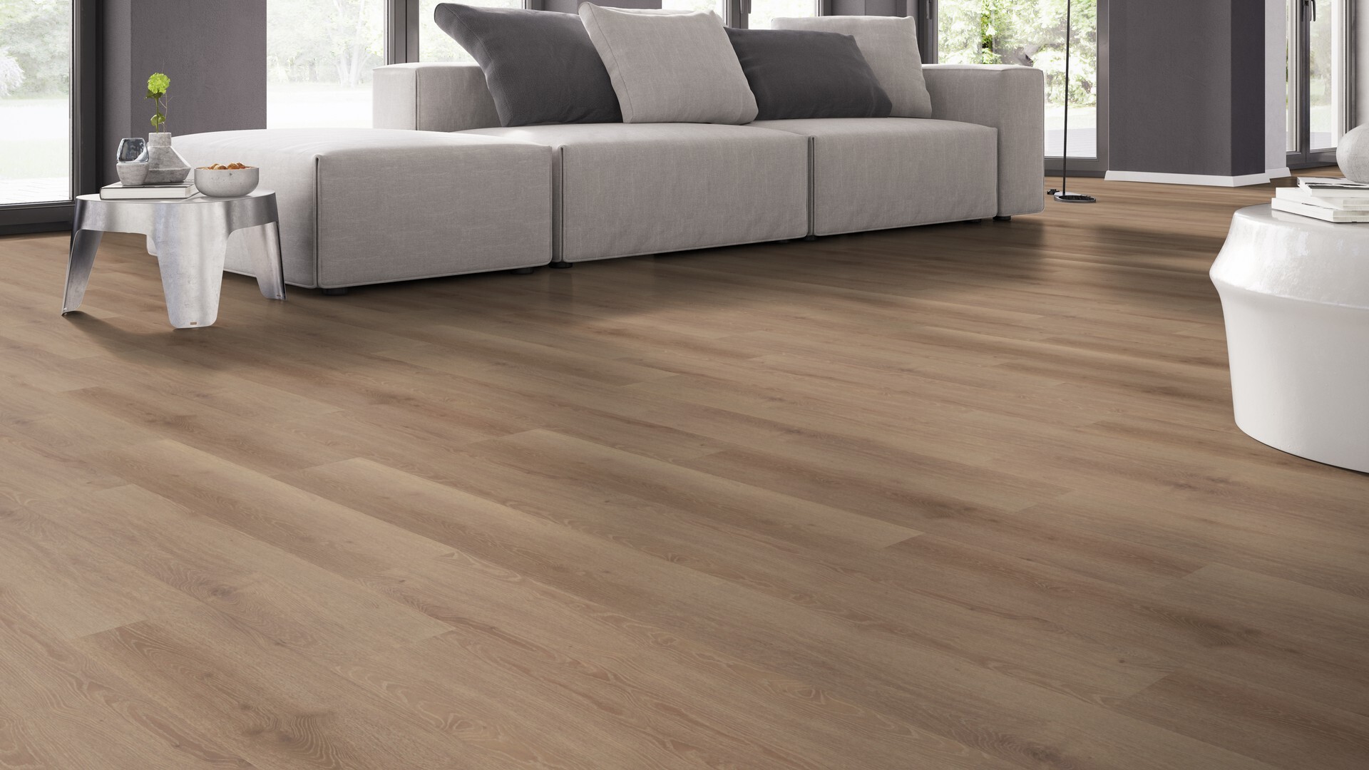 Belakos Rustico 30 variant PVC plank plak pvc in woonkamer sfeerfoto