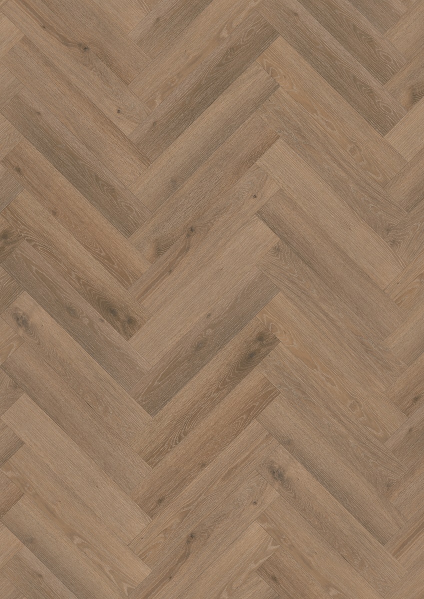 Belakos Rustico Visgraat 30 Close-up van houtdessin variant visgraat plak pvc met verfijnde afwerking