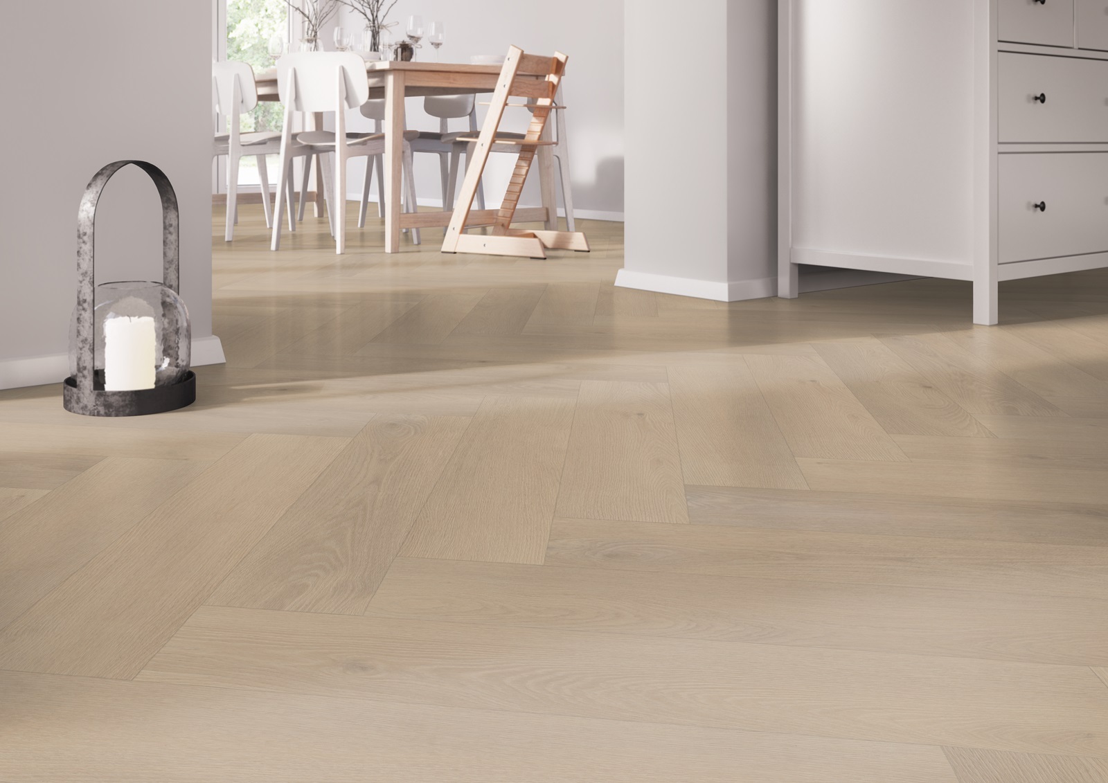 Belakos Palazzo Visgraat XL 74 variant visgraat plak pvc in woonkamer sfeerfoto