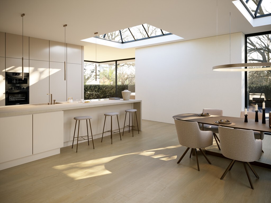 Belakos Portico 550 variant PVC plank plak pvc in woonkamer sfeerfoto