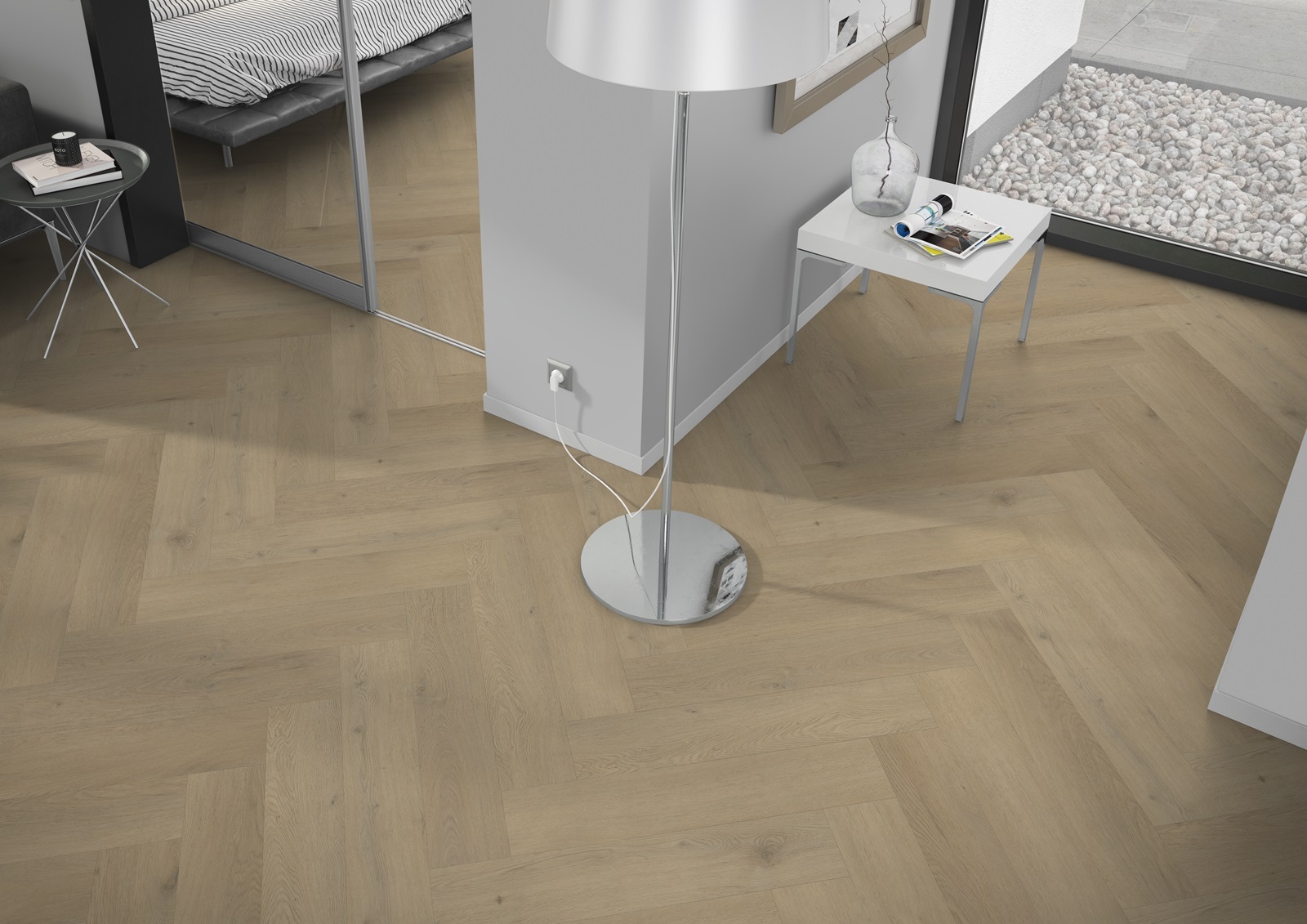 Attico Visgraat XL Click 87 visgraat click PVC sfeerfoto in woonkamer