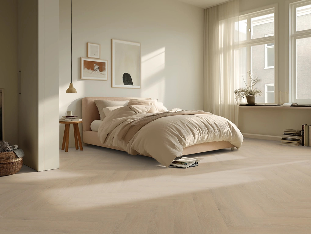 Belakos Cervo Visgraat XL Click 20 variant visgraat click pvc in woonkamer sfeerfoto