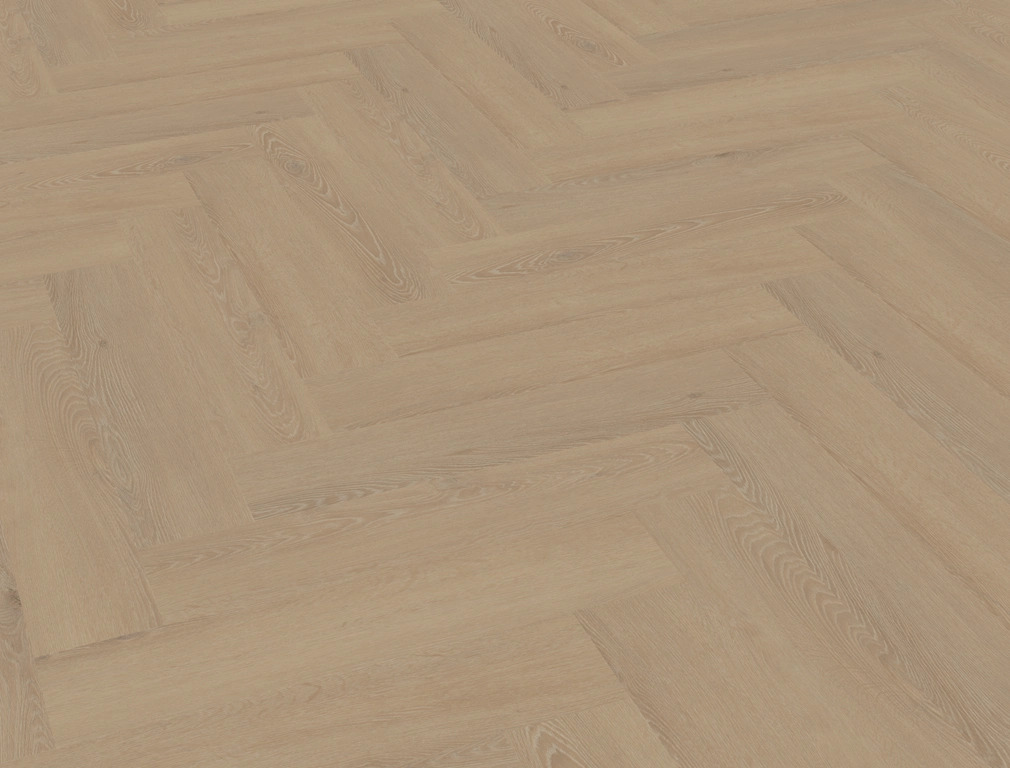 Detail van de structuur van Cervo Visgraat XL Click 21 met matte toplaag en natuurgetrouwe uitstraling