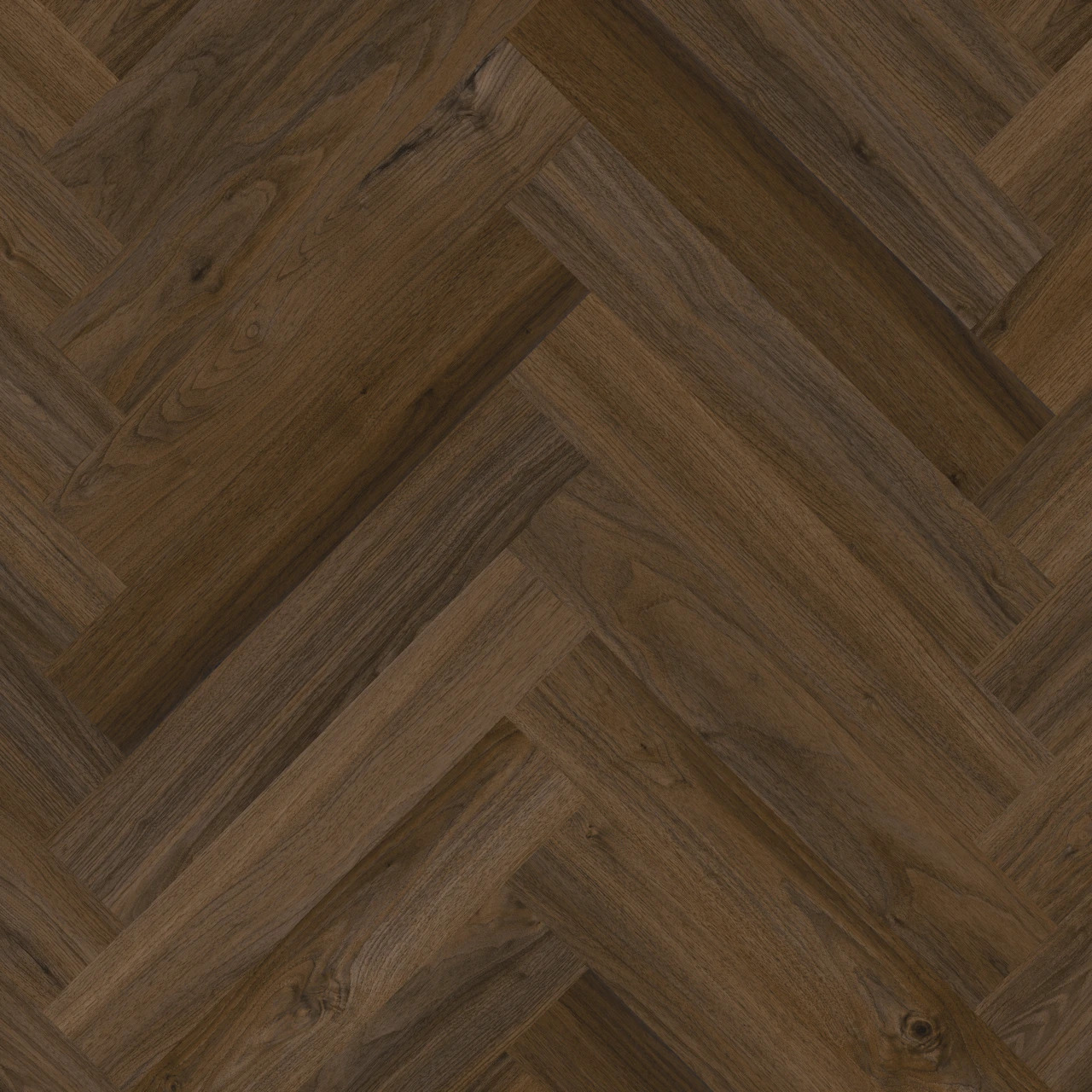 Therdex Walnut 6051 Close-up van houtdessin visgraat plak pvc met natuurlijke tekening