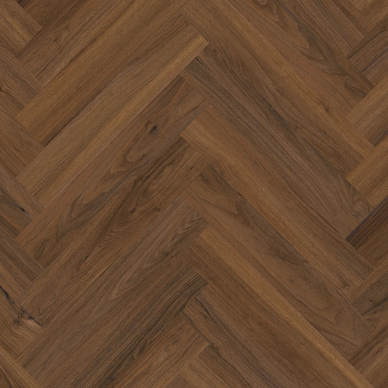 Therdex Walnut 6052 visgraat plak pvc in woonkamer sfeerfoto