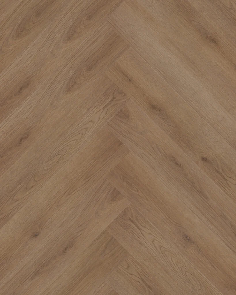 Hoomline City Visgraat Veere 8047 visgraat plak PVC in een ingerichte woonkamer