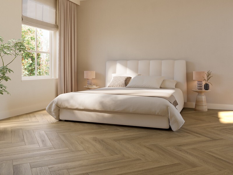 Ground Studio Select Oak Walnut VC.20.80.1 visgraat click PVC in interieur sfeerfoto