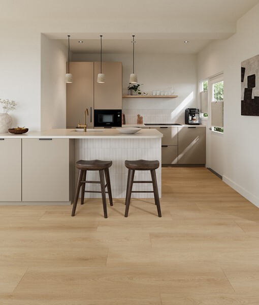 Ground Studio Select Oak Warm Sand P.10.40.1 plak PVC plank close-up van houtnerf en oppervlaktestructuur