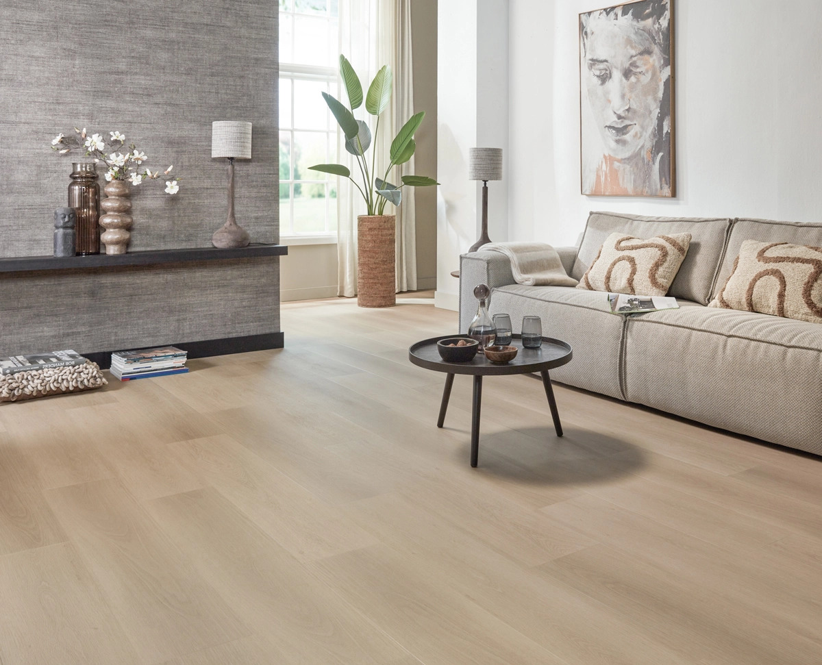 Floer Natuur Click PVC Zadar Zand FLR-3732 click PVC plank close-up van nerf en natuurlijke kleurnuances
