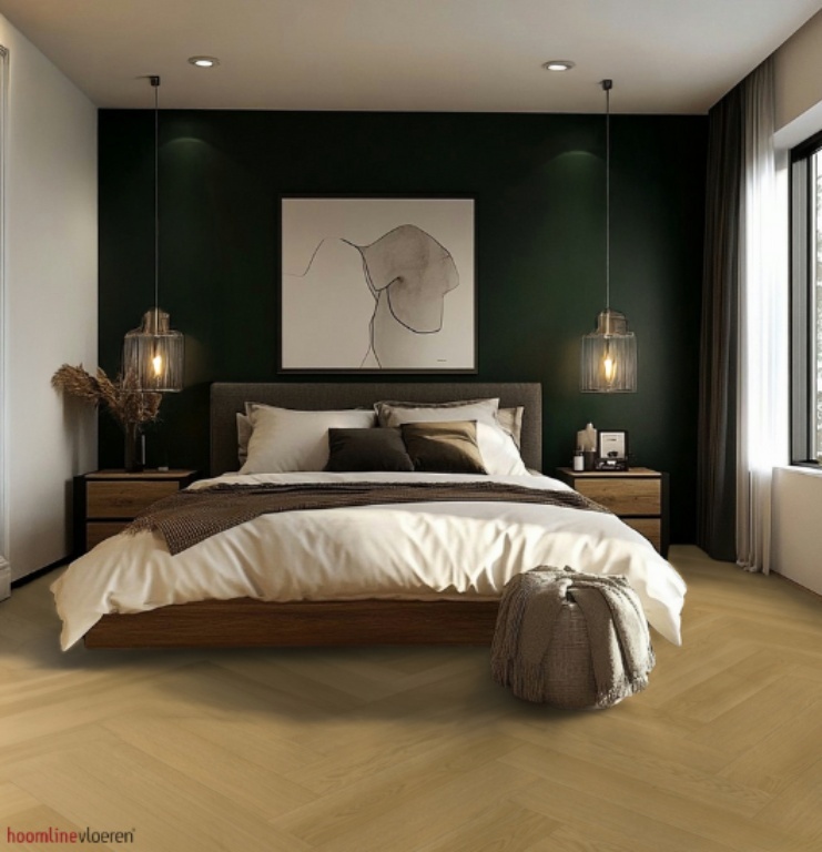 Hoomline Elegance Visgraat 51315 Zebra visgraat plak pvc in woonkamer sfeerfoto