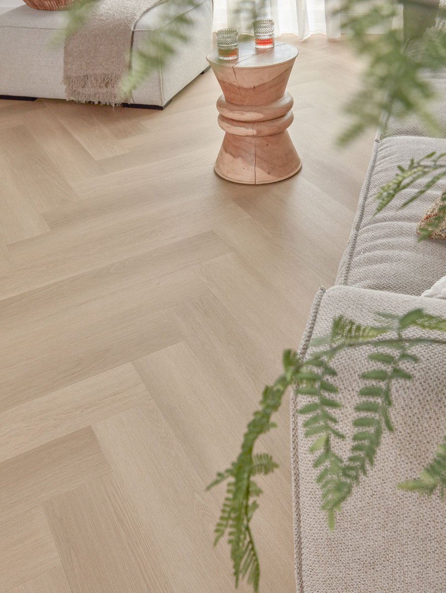 Floer Walvisgraat PVC FLR-3529 Kleur en structuur Zwaardvis Zand walvisgraat plak pvc met subtiele v-groef