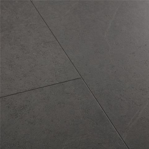 QuickStep Oro Zwarte Leisteen AVSTU40035 click PVC tegel detail van steenstructuur en matte afwerking