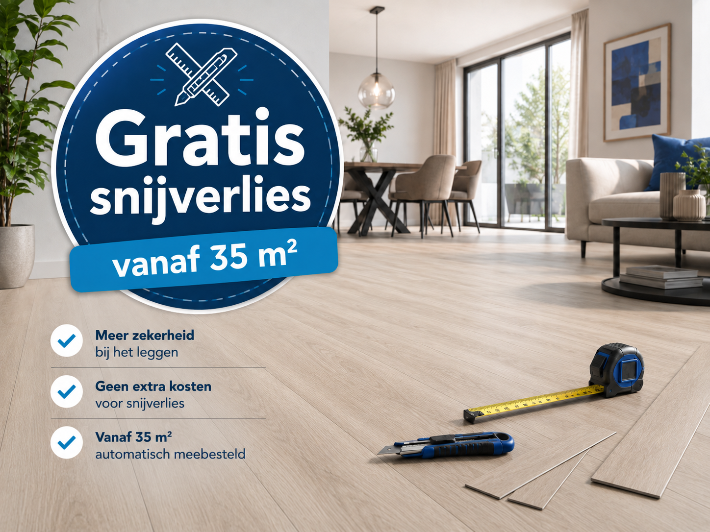 Gratis snijverlies PVC vloer